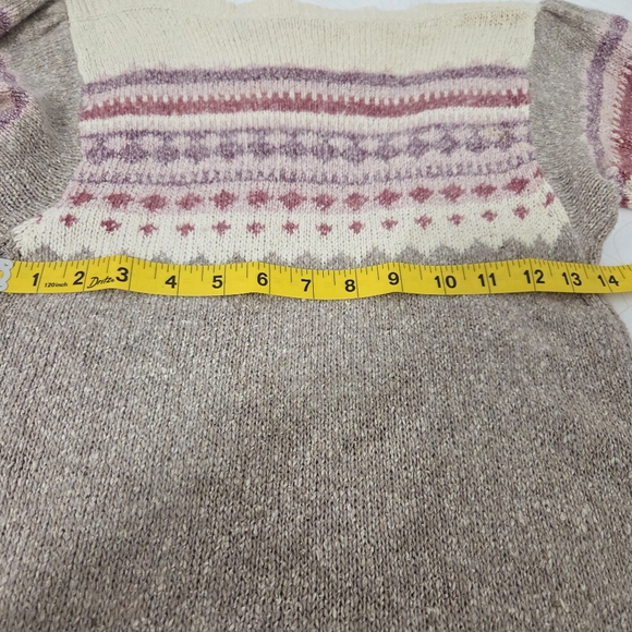 Vintage de Rotchild Cozy Knit Dress with Pink and Cream Accents - Picture 8 of 12